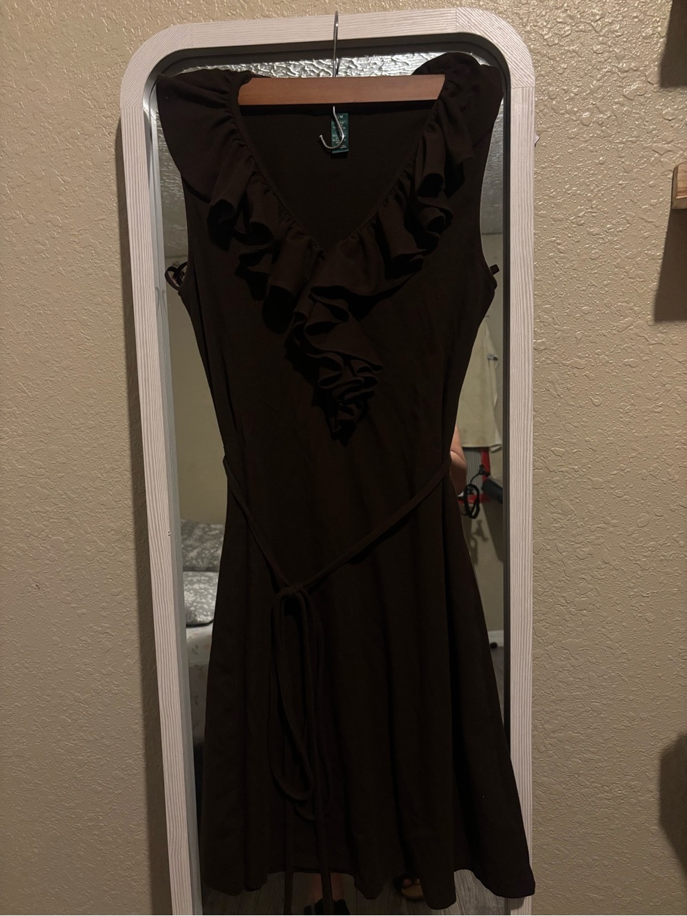 Ralph Lauren Black Ruffle Wrap Dress